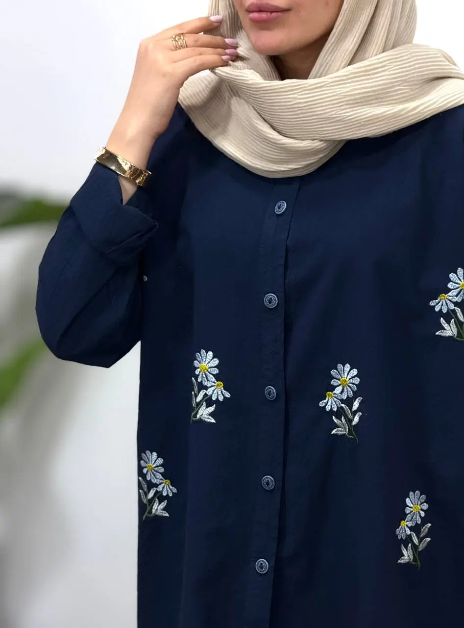 مانتو لینن گلدوزی آلاله